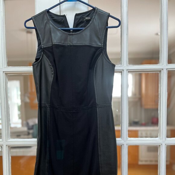 Vintage faux leather/stretch Mexx Metropolitan dress, Size small - Picture 7 of 10